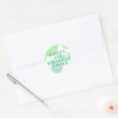 Schattigee Groene en Blauwe Bubbels Kinderen Verja Ronde Sticker (Envelop)