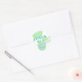 Schattigee Groene en Blauwe Bubbels Verjaardag Dan Ronde Sticker (Envelop)