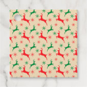 Schattigee groene en rode rendieren springen bedankjes labels (Voorkant)