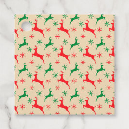 Schattigee groene en rode rendieren springen bedankjes labels