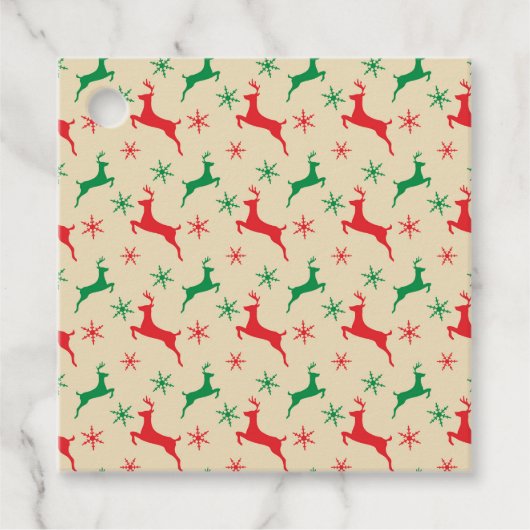 Schattigee groene en rode rendieren springen bedankjes labels (Voorkant)