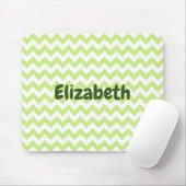 Schattigee groene en witte Chevron Muismat (Met muis)