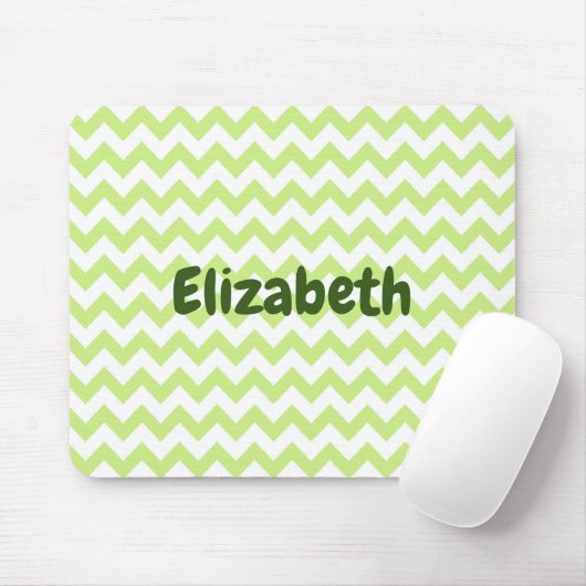Schattigee groene en witte Chevron Muismat (Met muis)