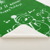 Schattigee groene en witte kerstillustratie sherpa deken (3/4)