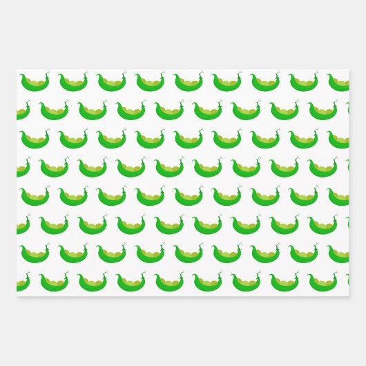 Schattigee groene erwten kleurrijke genderneutrale inpakpapier vel (Voorkant 3)