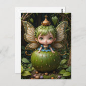Schattigee groene fee briefkaart (Voorkant / Achterkant)