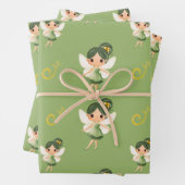 Schattigee groene fee inpakpapier vel (In situ)