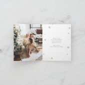 Schattigee Groene Fotocollage Sneeuwvlok Kerst Kaa Feestdagen Kaart (Binnen)