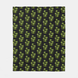 Schattigee groene geanimeerde aliens fleece deken