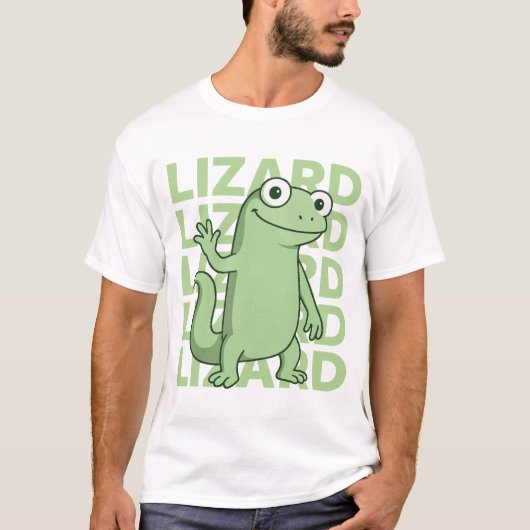 Schattigee Groene Gecko Reptile Graphic T-shirt vo (Voorkant)