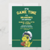 Schattigee Groene & Gele Football Dinosaurusverjaa Kaart (Voorkant)