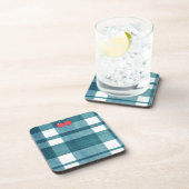 Schattigee groene gingham bier onderzetter (Rechterzijde)