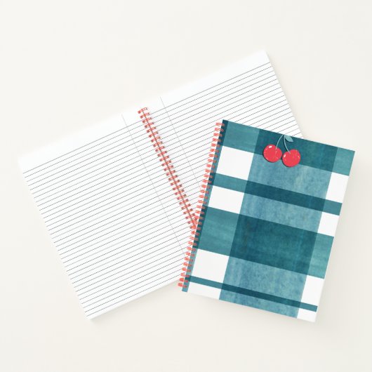 Schattigee groene gingham notitieboek (Binnen)