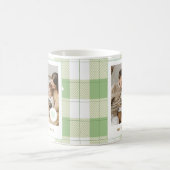 Schattigee Groene Gingham Plaid Custom Family Foto Koffiemok (Center)