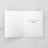 Schattigee Groene Gingham Plaid Preppy Foto Feestdagen Kaart (Binnen)