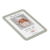 Schattigee Groene Gingham Plaid Preppy Foto Magneet (Rechterzijde)