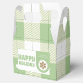 Schattigee Groene Gingham Plaid Vakantie Bedankdoosjes (Geopend)