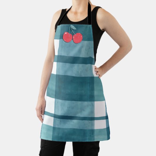 Schattigee groene gingham schort (Insitu)