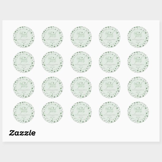 Schattigee Groene Gingham Shamrock Dank u Ronde Sticker (Vel)