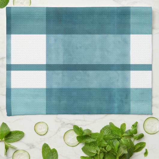 Schattigee groene gingham theedoek (Gevouwen)