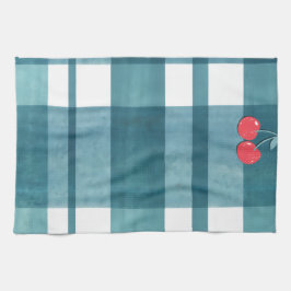 Schattigee groene gingham theedoek