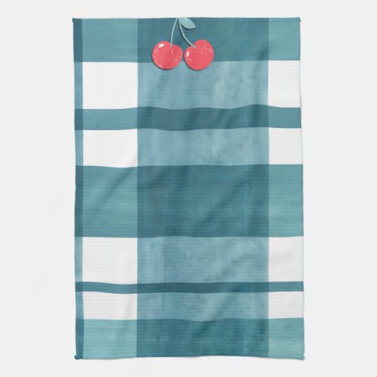 Schattigee groene gingham theedoek (Verticaal)