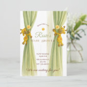 Schattigee groene Giraffe baby shower Kaart (Staand voorkant)