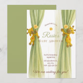 Schattigee groene Giraffe baby shower Kaart (Voorkant / Achterkant)