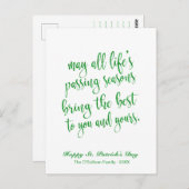 Schattigee Groene Glitter Ierse Toast St. Patrick' Briefkaart (Voorkant / Achterkant)