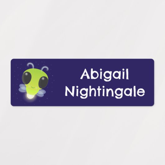 Schattigee groene gloeibug Firefly cartoon geperso Labels (Design 2)