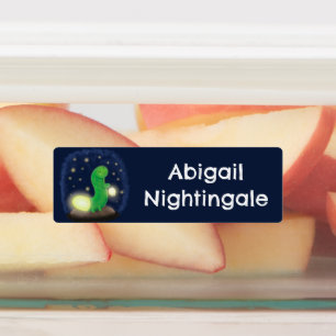 Schattigee groene gloeiworm cartoon gepersonalisee labels