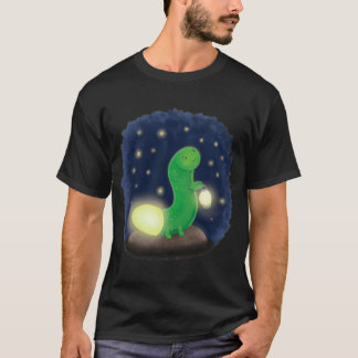 Schattigee groene gloeiworm met lantaarn Cartoon T-shirt