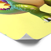 Schattigee groene goochelaar dinosaurus poster (Hoek)