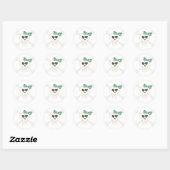 Schattigee groene Gothic Crossbones Ronde Sticker (Vel)