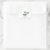 Schattigee groene Gothic Crossbones Ronde Sticker (Tas)