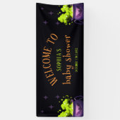 Schattigee groene Halloween Cauldron Baby shower W Spandoek (Verticaal)