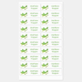 Schattigee groene Happy Grasshopper cartoon gepers Labels (Vel)