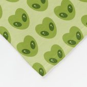 Schattigee groene hartvormige buitenaardse Jouw na Fleece Deken (Hoek)