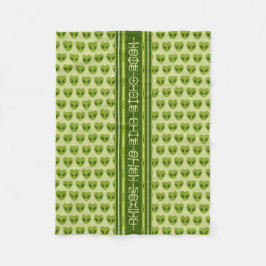 Schattigee groene hartvormige buitenaardse Jouw na Fleece Deken