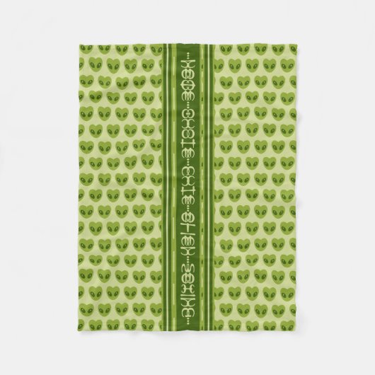 Schattigee groene hartvormige buitenaardse Jouw na Fleece Deken (Voorkant)