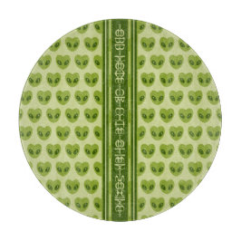 Schattigee groene hartvormige buitenaardse Jouw na Snijplank