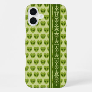 Schattigee groene hartvormige buitenaardse Jouw te iPhone 16 Plus Hoesje