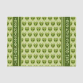 Schattigee groene hartvormige buitenaardse Jouw te Tissuepapier