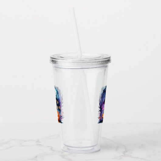 Schattigee Groene Heks Halloween Acryl Tumbler Acryl Drinkbeker (Links)