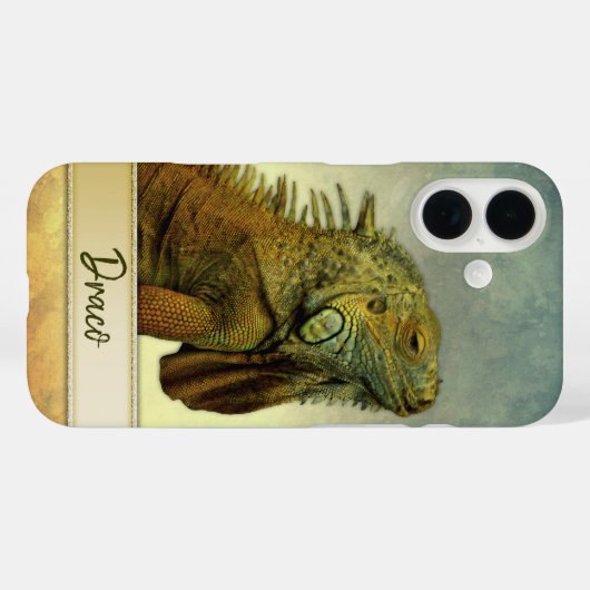 Schattigee groene Iguana Case-Mate iPhone Case (Achterkant (horizontaal))