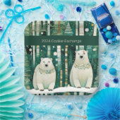 Schattigee groene kerstkoekjesuitwisseling papieren bordje (Feest)