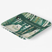 Schattigee groene kerstkoekjesuitwisseling papieren bordje (Gebogen)