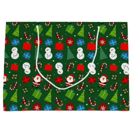 Schattigee Groene Kerstman & Sneeuwmanpatroon Groot Cadeauzakje