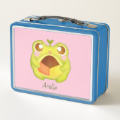 Schattigee Groene Kikker Holding Mexicaans Polvoro (Achterkant)