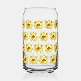 Schattigee Groene Kikker Holding Mexicaans Polvoro Blikvorm Glas